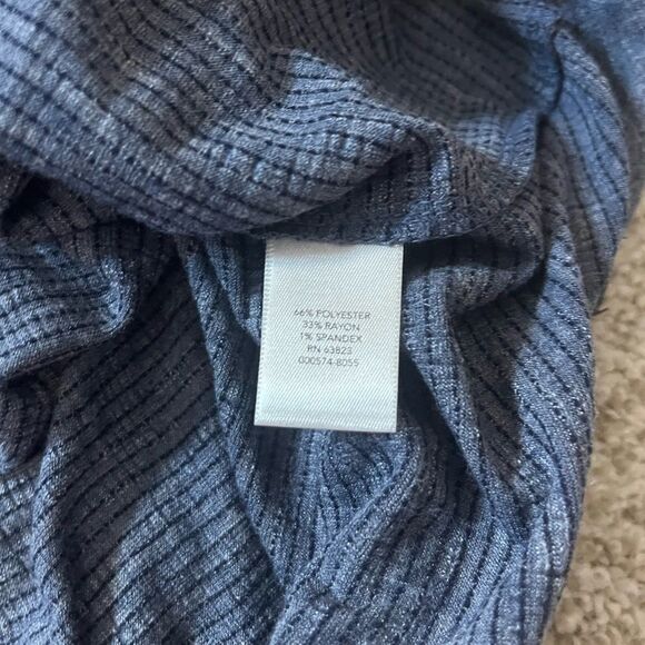 🟢Christopher & Banks Blue3/4 Sleeve Front Tie V Neck  Top Size PS NWT - Picture 4 of 8